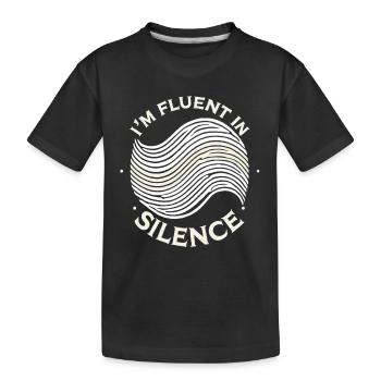 Ich bin fließend in Stille - Kinder Premium Bio T-Shirt - Schwarz - Vorne