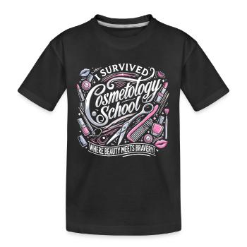 Ich habe die Kosmetikerinnenschule überlebt - Kinder Premium Bio T-Shirt - Schwarz - Vorne
