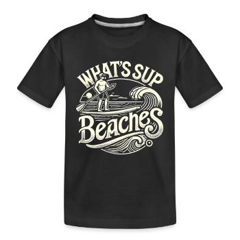 Was ist SUP Strände - Kinder Premium Bio T-Shirt - Schwarz - Vorne