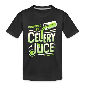 Powered by Selleriesaft - Kinder Premium Bio T-Shirt - Schwarz - Vorne