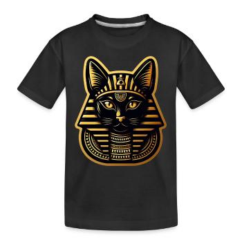 Cat in Egyptian Pharaoh Style - Kids' Premium Organic T-Shirt - black - Front