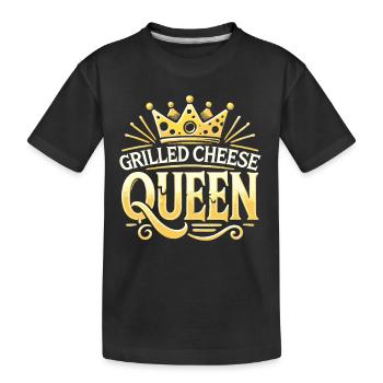 Königin des gegrillten Käses - Kinder Premium Bio T-Shirt - Schwarz - Vorne