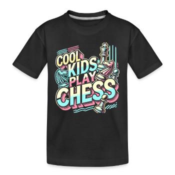 Coole Kinder spielen Schach - Kinder Premium Bio T-Shirt - Schwarz - Vorne