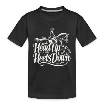 Kopf hoch und Fersen runter - Kinder Premium Bio T-Shirt - Schwarz - Vorne