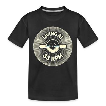 Leben mit 33 RPM - Kinder Premium Bio T-Shirt - Schwarz - Vorne