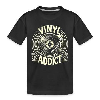 Vinyl-Süchtiger - Kinder Premium Bio T-Shirt - Schwarz - Vorne