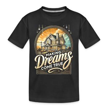 Träume wahr werden lassen - Kinder Premium Bio T-Shirt - Schwarz - Vorne