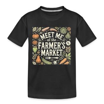Treffen Sie mich auf dem Bauernmarkt - Kinder Premium Bio T-Shirt - Schwarz - Vorne