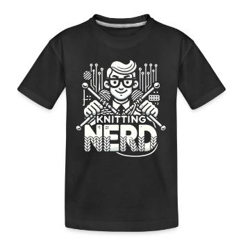 Strick-Nerd - Kinder Premium Bio T-Shirt - Schwarz - Vorne