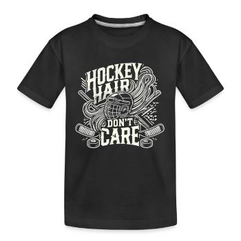 Hockey-Haar ist egal - Kinder Premium Bio T-Shirt - Schwarz - Vorne
