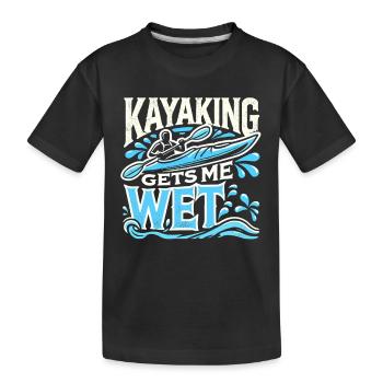 Kajakfahren macht mich nass - Kinder Premium Bio T-Shirt - Schwarz - Vorne