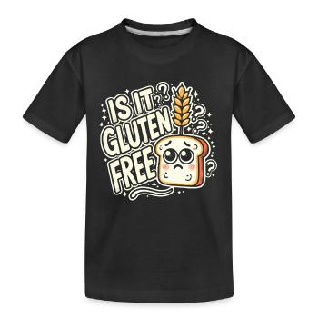 Ist es glutenfrei? - Kinder Premium Bio T-Shirt - Schwarz - Vorne