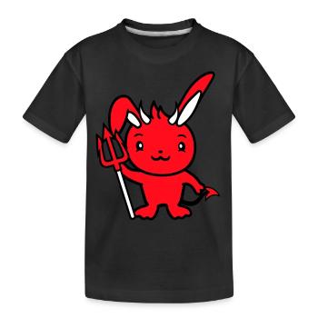 Bunny Devil Démon Mal Satan Enfer Trident Costume - T-shirt bio Premium Enfant - noir - Devant