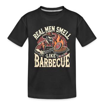 Echte Männer riechen nach Barbecue - Kinder Premium Bio T-Shirt - Schwarz - Vorne