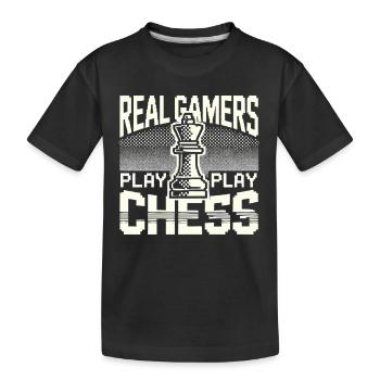 Echte Gamer spielen Schach - Kinder Premium Bio T-Shirt - Schwarz - Vorne