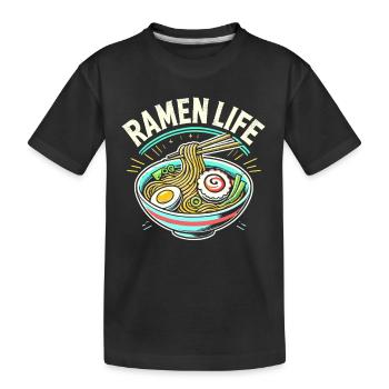 Ramen Leben - Kinder Premium Bio T-Shirt - Schwarz - Vorne