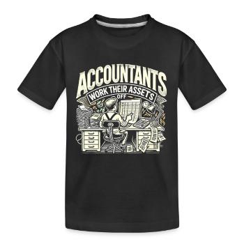 Buchhalter arbeiten ihr Vermögen ab - Kinder Premium Bio T-Shirt - Schwarz - Vorne