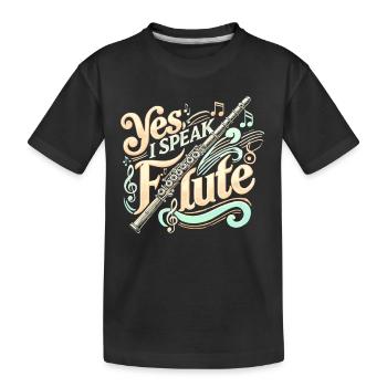 Ja, ich spreche Flöte - Kinder Premium Bio T-Shirt - Schwarz - Vorne