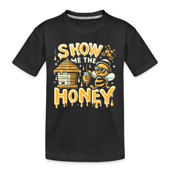 Zeig mir den Honig - Kinder Premium Bio T-Shirt - Schwarz - Vorne