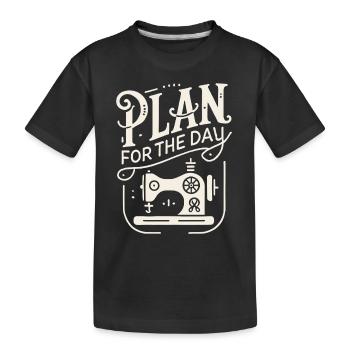 Plan für den Tag - Kinder Premium Bio T-Shirt - Schwarz - Vorne