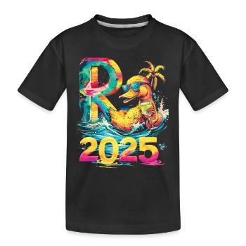 Pension 2025 Duck Pensioner Retired Funny - Kids' Premium Organic T-Shirt - black - Front