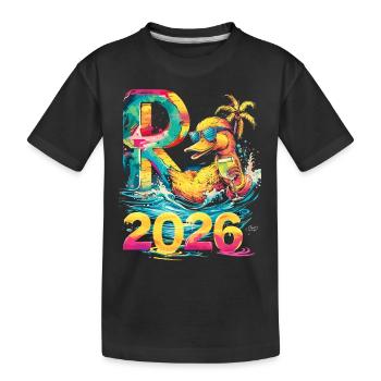 Pension 2026 Duck Pensioner Retired Funny - Kids' Premium Organic T-Shirt - black - Front