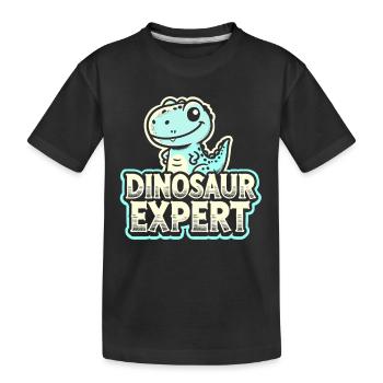 Dinosaurier-Experte - Kinder Premium Bio T-Shirt - Schwarz - Vorne