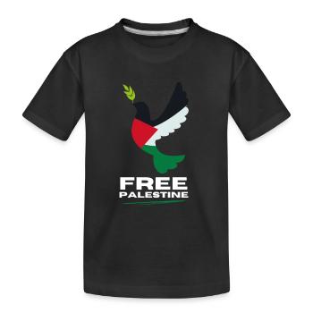 Colombe de la liberté de la Palestine libre - T-shirt bio Premium Enfant - noir - Devant