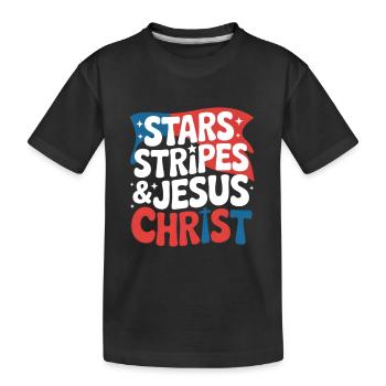 Croyant américain chrétien 4 juillet Jésus - T-shirt bio Premium Enfant - noir - Devant