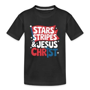 Croyant américain chrétien 4 juillet Jésus - T-shirt bio Premium Enfant - noir - Devant