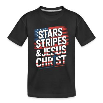 Croyant américain chrétien 4 juillet Jésus - T-shirt bio Premium Enfant - noir - Devant