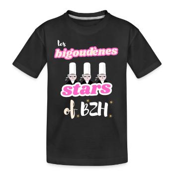 Die Bigoudènes STARS der Bretagne - Kinder Premium Bio T-Shirt - Schwarz - Vorne