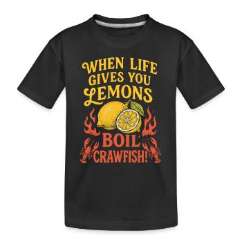 Wenn das Leben dir Zitronen schenkt, koche - Kinder Premium Bio T-Shirt - Schwarz - Vorne