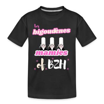 The Bigoudènes MAMIES of Brittany - Kids' Premium Organic T-Shirt - black - Front