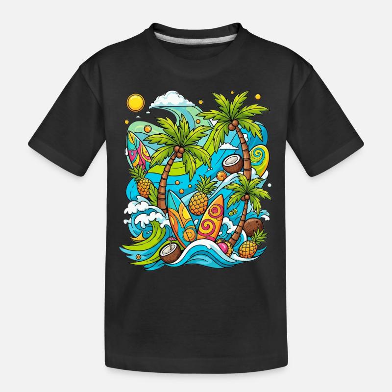 Modèle de vacances tropicales - T-shirt bio Premium Enfant - noir
