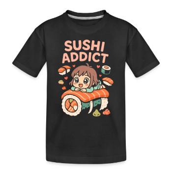 Sushi-Süchtiger - Kinder Premium Bio T-Shirt - Schwarz - Vorne