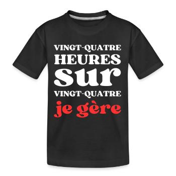 VINGT QUATRE 3 - T-shirt bio Premium Enfant - noir - Devant
