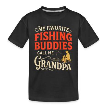 Meine Lieblings-Angelkameraden nennen mich Opa - Kinder Premium Bio T-Shirt - Schwarz - Vorne