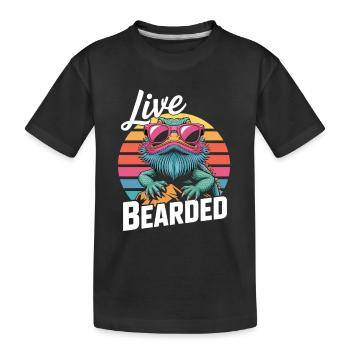 Live Bearded! Bartagame Reptil Terraristik - Kinder Premium Bio T-Shirt - Schwarz - Vorne