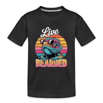 Live Bearded! Bartagame Reptil Terraristik - Kinder Premium Bio T-Shirt - Schwarz - Vorne
