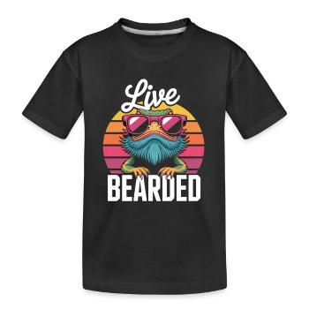 Live Bearded! Bartagame Reptil Terraristik - Kinder Premium Bio T-Shirt - Schwarz - Vorne