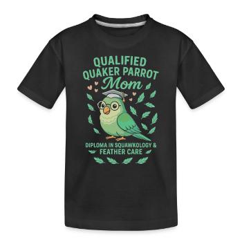 Qualifizierte Quaker Papageienmutter - Kinder Premium Bio T-Shirt - Schwarz - Vorne