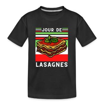 Jour de lasagnes Italie - T-shirt bio Premium Enfant - noir - Devant