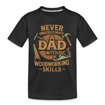 Unterschätzen Sie niemals einen Vater mit - Kinder Premium Bio T-Shirt - Schwarz - Vorne