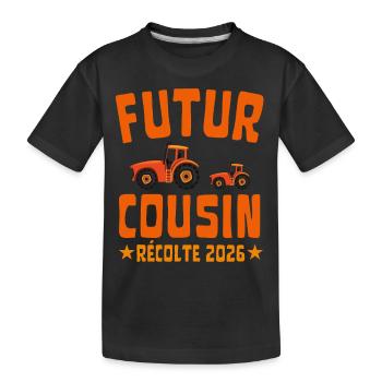 Futur Cousin Récolte 2026 Tracteur - T-shirt bio Premium Enfant - noir - Devant