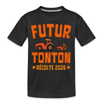 Futur Tonton Récolte 2026 Tracteur - T-shirt bio Premium Enfant - noir - Devant