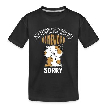 Mon hamster a mangé mon travail - école - Enfants - Fun - T-shirt bio Premium Enfant - noir - Devant