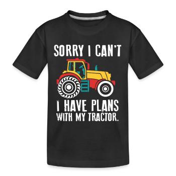 Plan avec mon tracteur. Mon tracteur. Tracteurs - T-shirt bio Premium Enfant - noir - Devant
