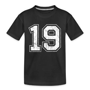 Number 19 - Kids' Premium Organic T-Shirt - black - Front