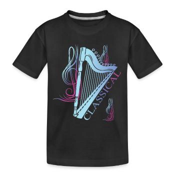 Klassische Harfen Musik - Kinder Premium Bio T-Shirt - Schwarz - Vorne